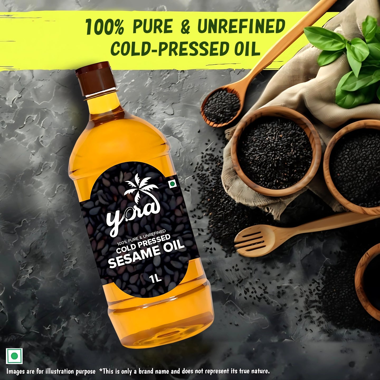 Yora unrefined cold pressed Sesame (Gingelly) Oil | Naturally Cholesterol Free | Chekku / Ganuga / Kacchi Ghani / Kolhu Processed Oil for Cooking